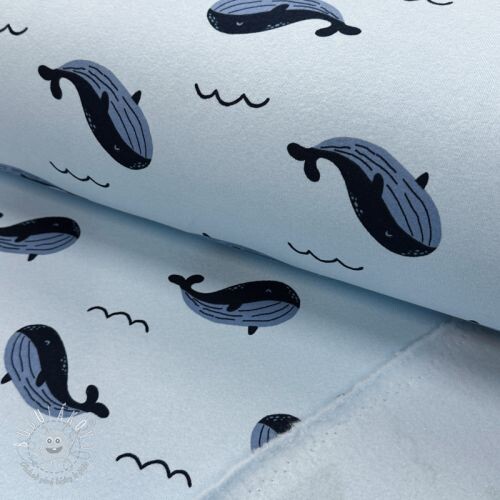 Teplákovina počesaná JOGGING Whales blue