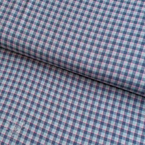 Bavlnená látka YARN DYED Check Anabel teal