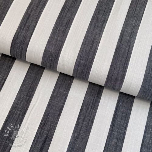 Viskóza YARN DYED Stripes BIG navy