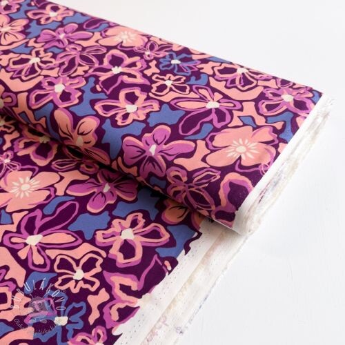 Viskóza STRETCH Flowers Junie purple