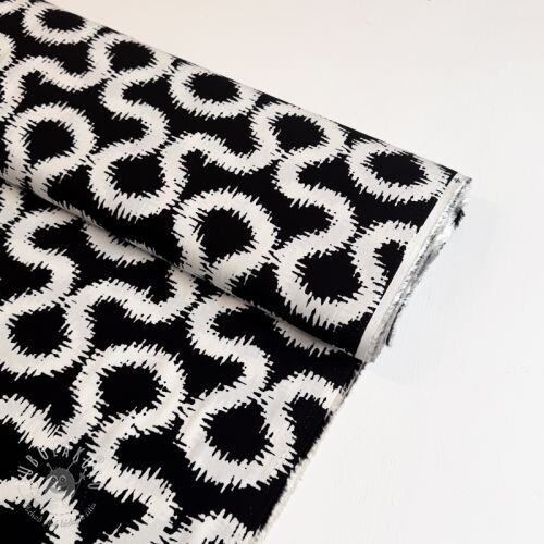 Viskóza STRETCH Abstract black