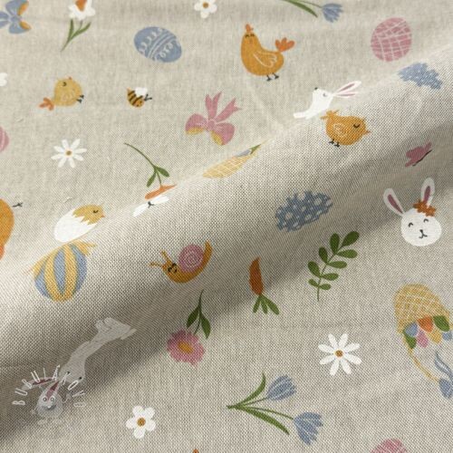 Dekoračná látka Linenlook premium Easter Doodle Icon