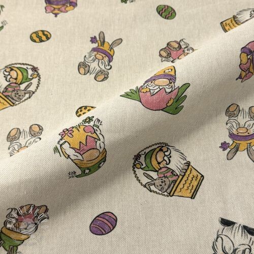 Dekoračná látka Linenlook Tomte Easter Egg digital print