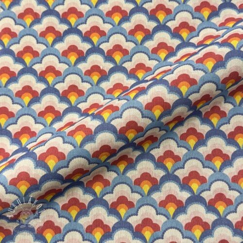 Dekoračná látka Linenlook Graphic Flower Scale digital print