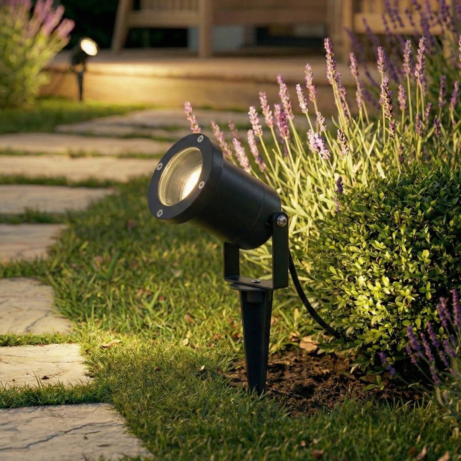 Lindby zemný ohrievač Nielas, sada 3 ks, antracitová farba, zástrčka