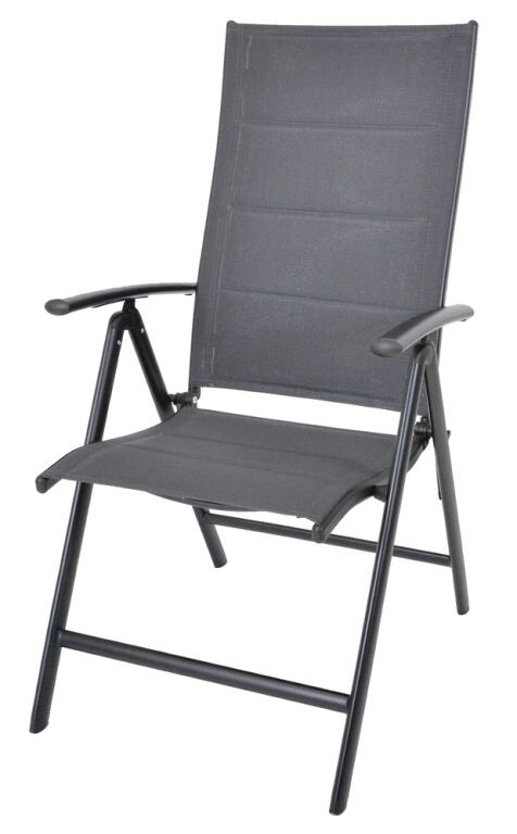 Záhradné polohovacie kreslo ZWC-235, skladacie, šedé, hliník