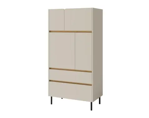 Vysoká komoda Lucky, pieskovo béžová/olejovaný dub%