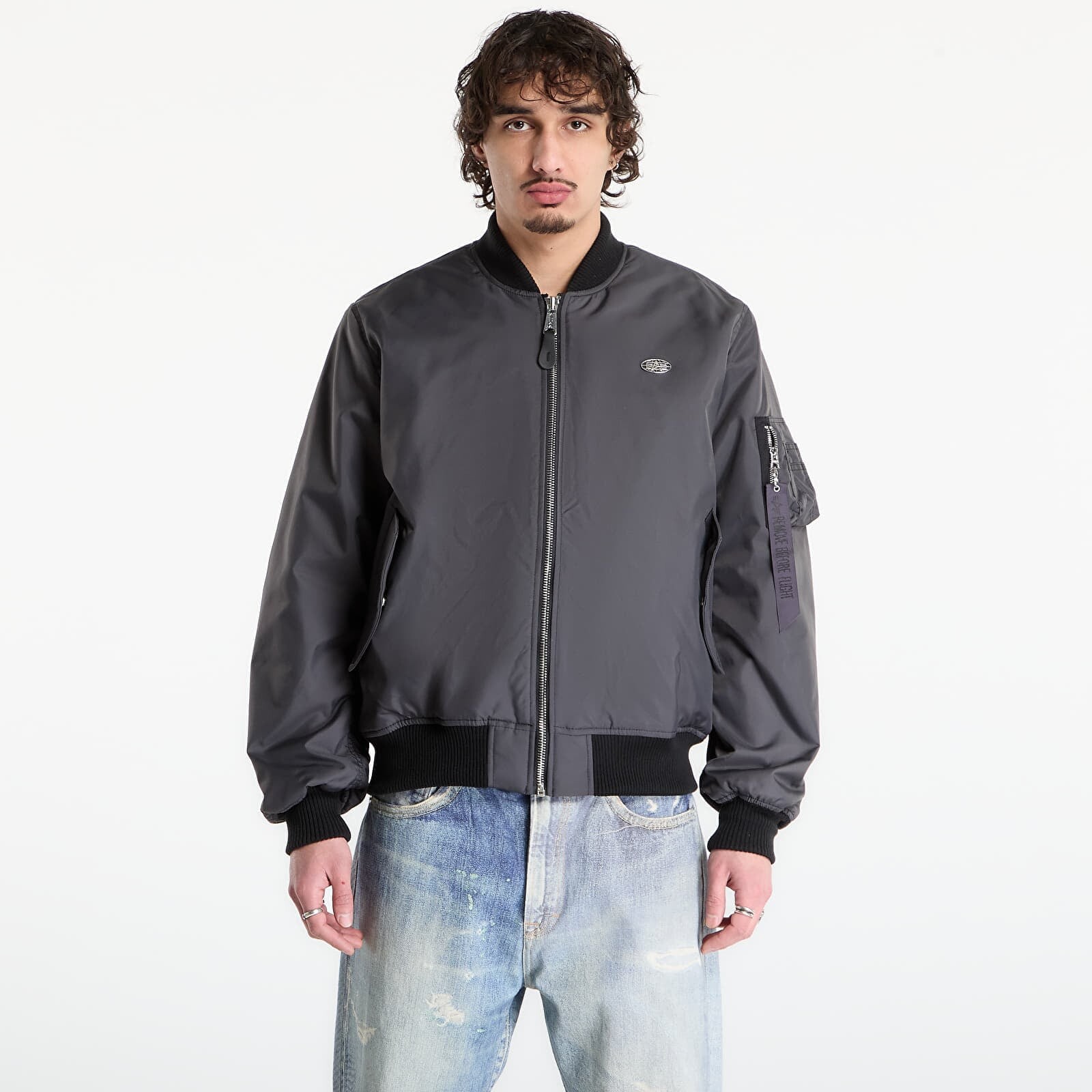 Bunda Alpha Industries World Logo MA-1 Vintage Grey M