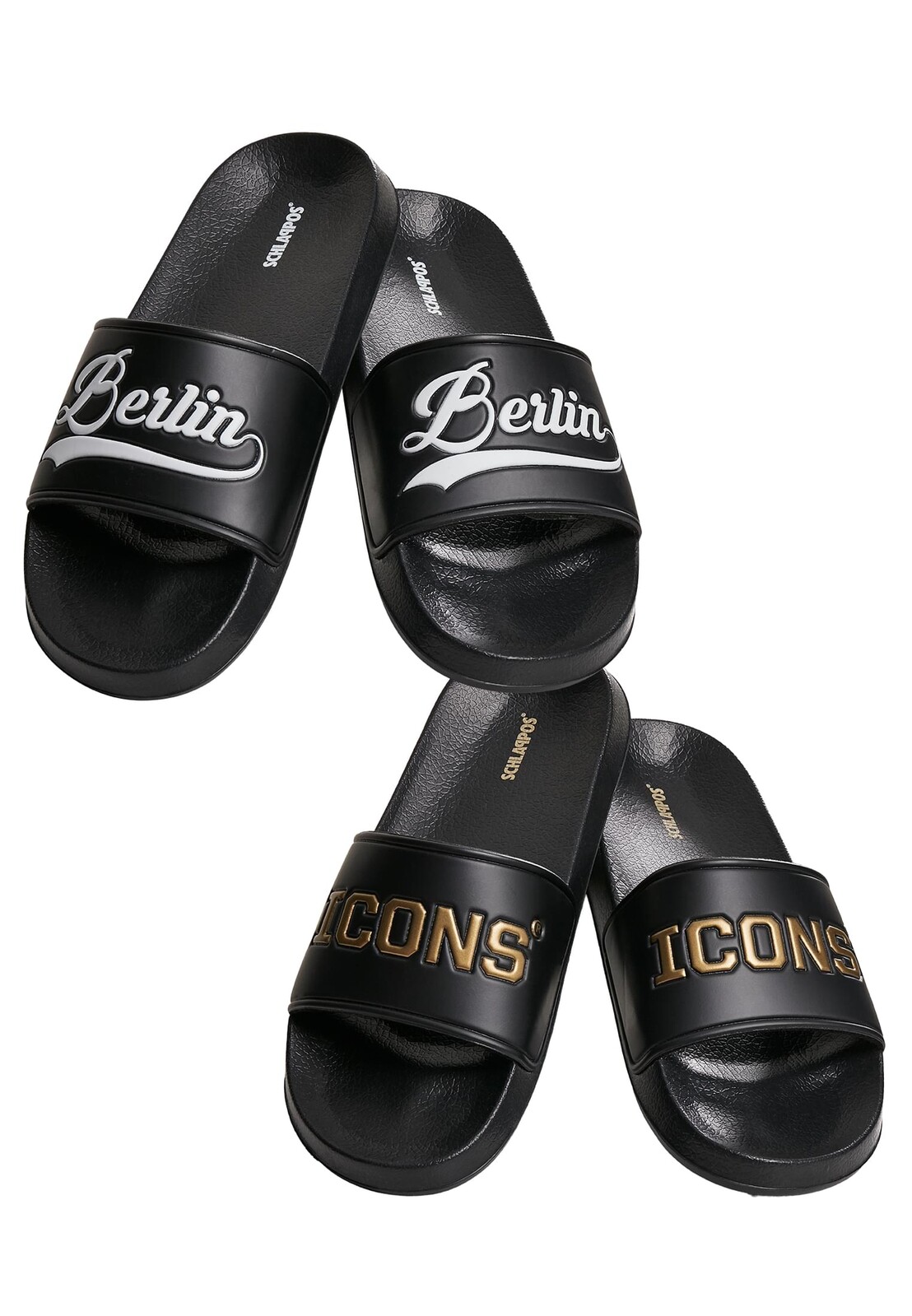 2-Pack Slides Black/White+Black/Gold