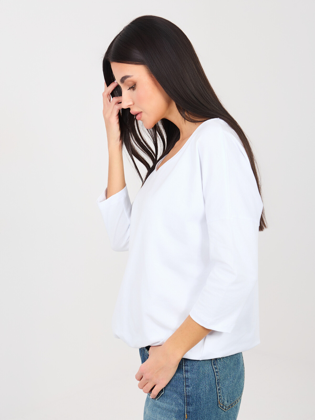 Biela blúzka s 3/4 rukávmi