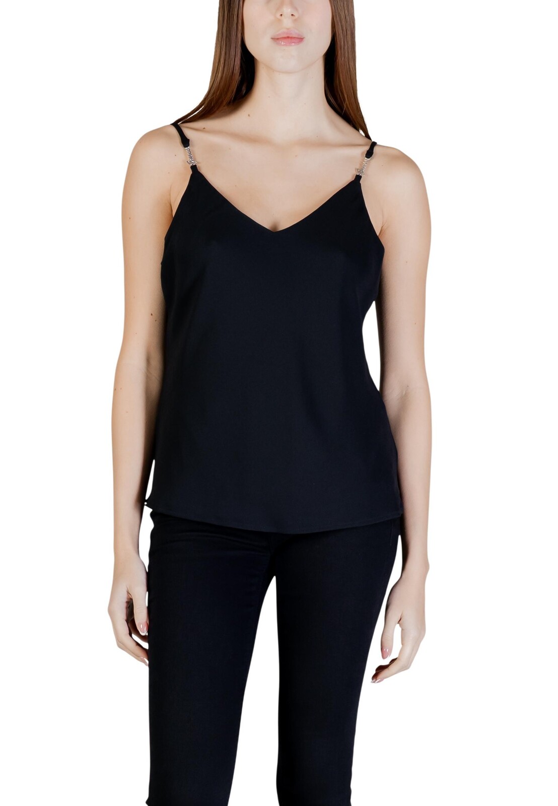 Čierny top na ramienka Guess