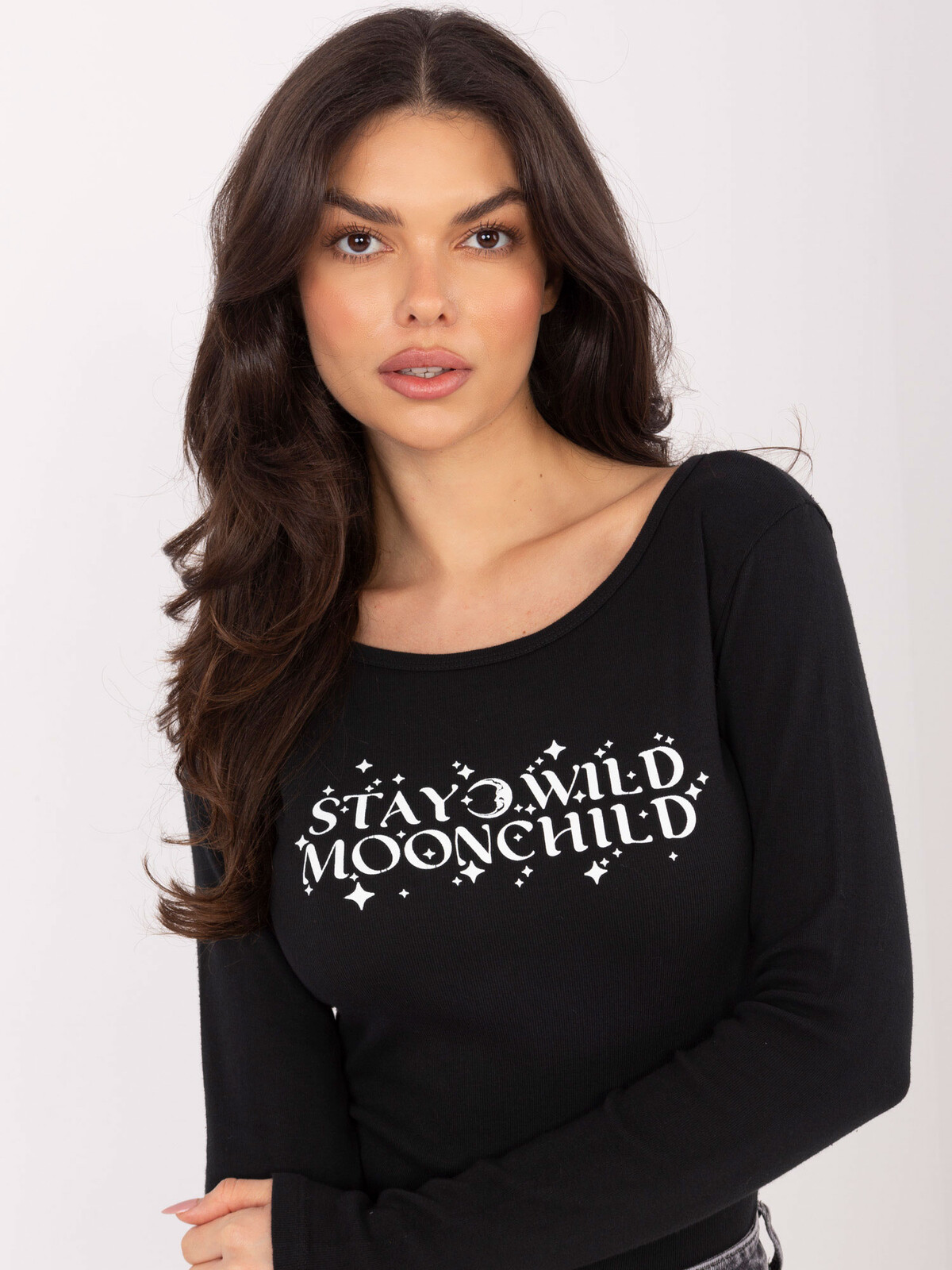 Čierna blúzka s nápisom