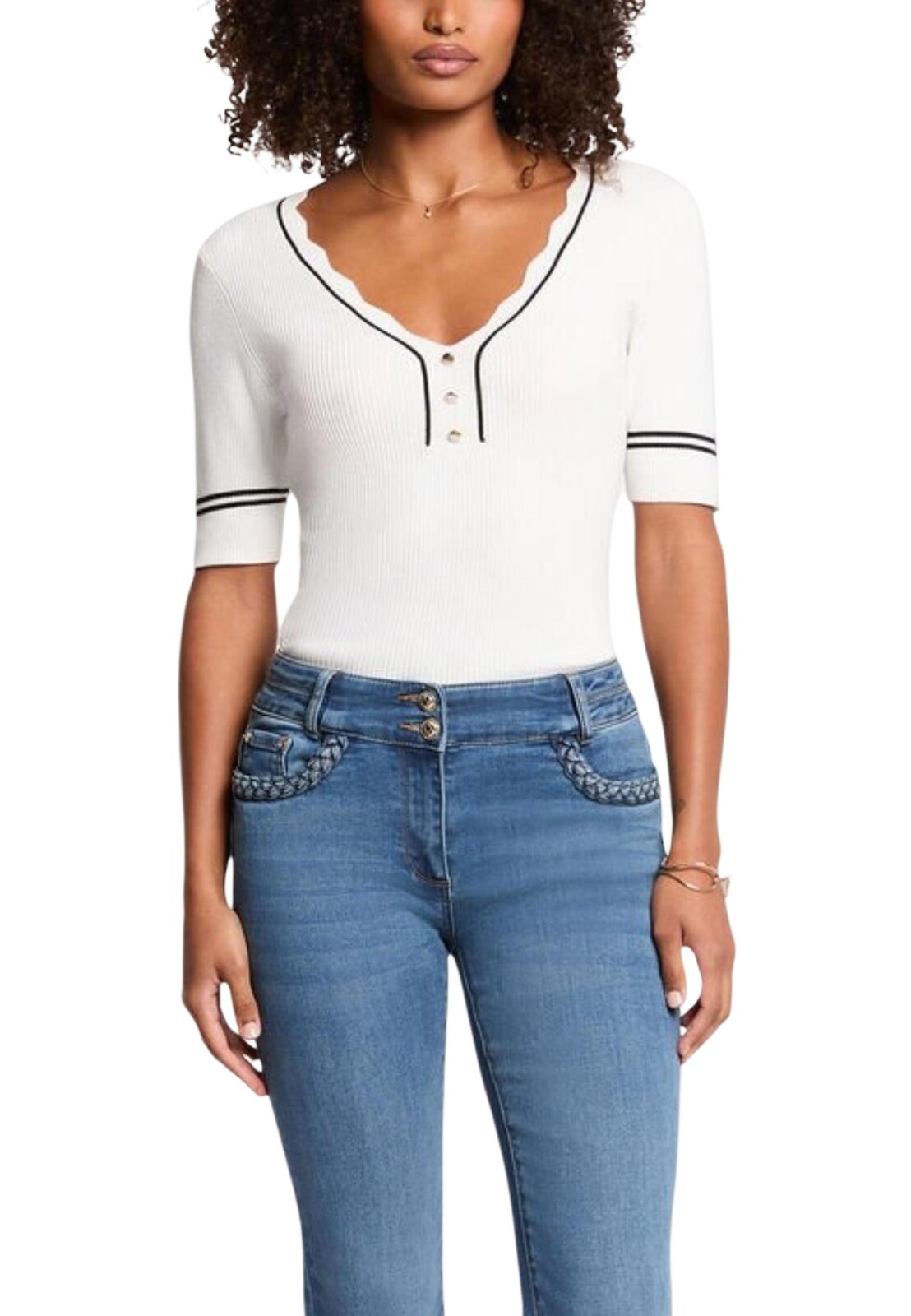 Morgan De Toi biela top s gombíkmi