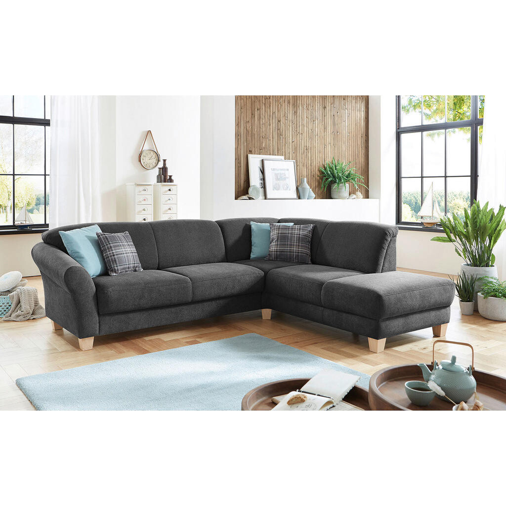 Sit & More ROHOVÁ SEDACIA SÚPRAVA, textil, čierna