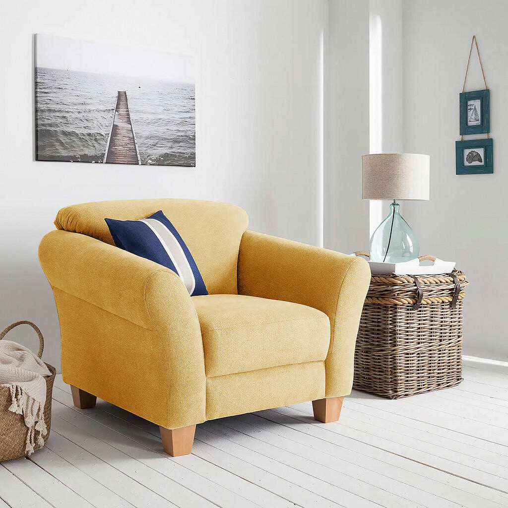 Sit & More KRESLO, textil, horčicovožltá