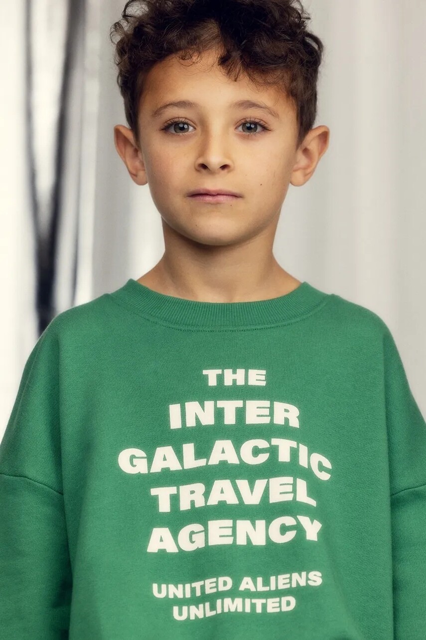 Detská bavlnená mikina Mini Rodini Travel agency