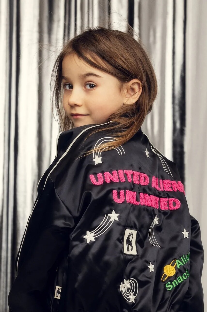 Detská bunda bomber Mini Rodini United aliens
