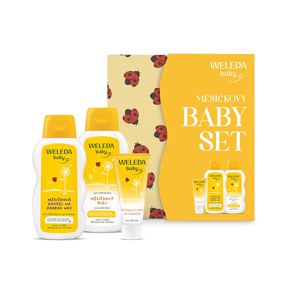 WELEDA Darčekové balenie krabička nechtíkový baby set 3 kusy