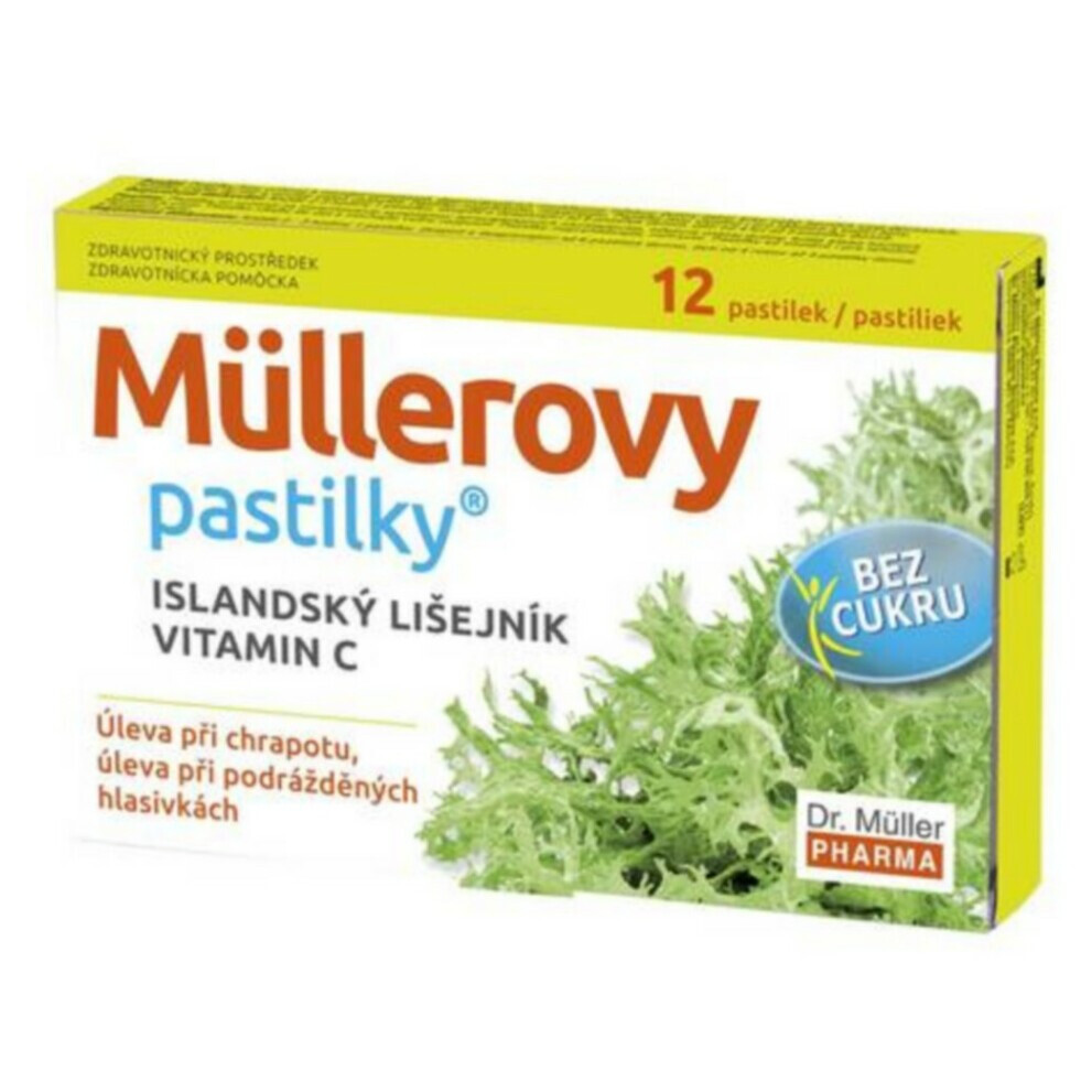 MÜLLEROVY PASTILKY s islandským lišajníkom bez cukru 12ks