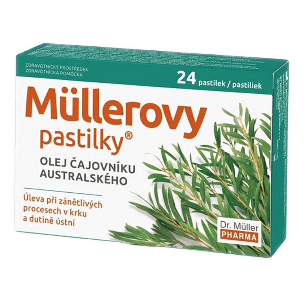 DR. MÜLLER Müllerove pastilky s olejom čajovníka austrálskeho 24 ks