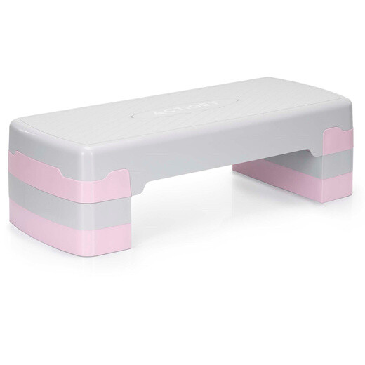 Fitness stepper - 3 úrovne - sivo-ružový