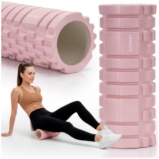 Masážny valec/roller - stredne tvrdý - ružový