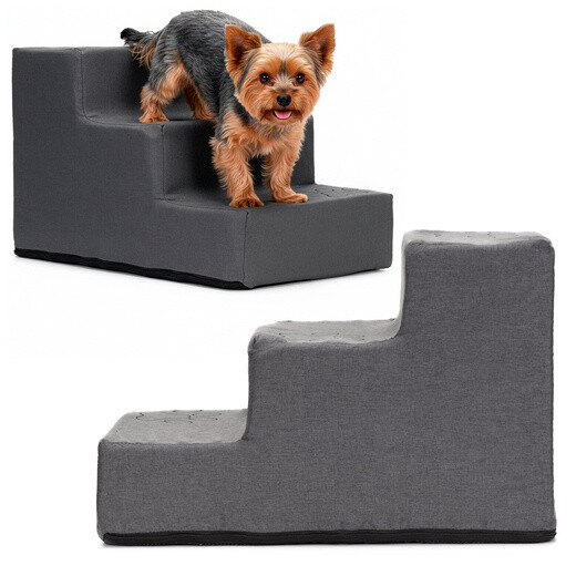 Schodíky pre psov - 40x30x30 - 3 schody - tmavošedá