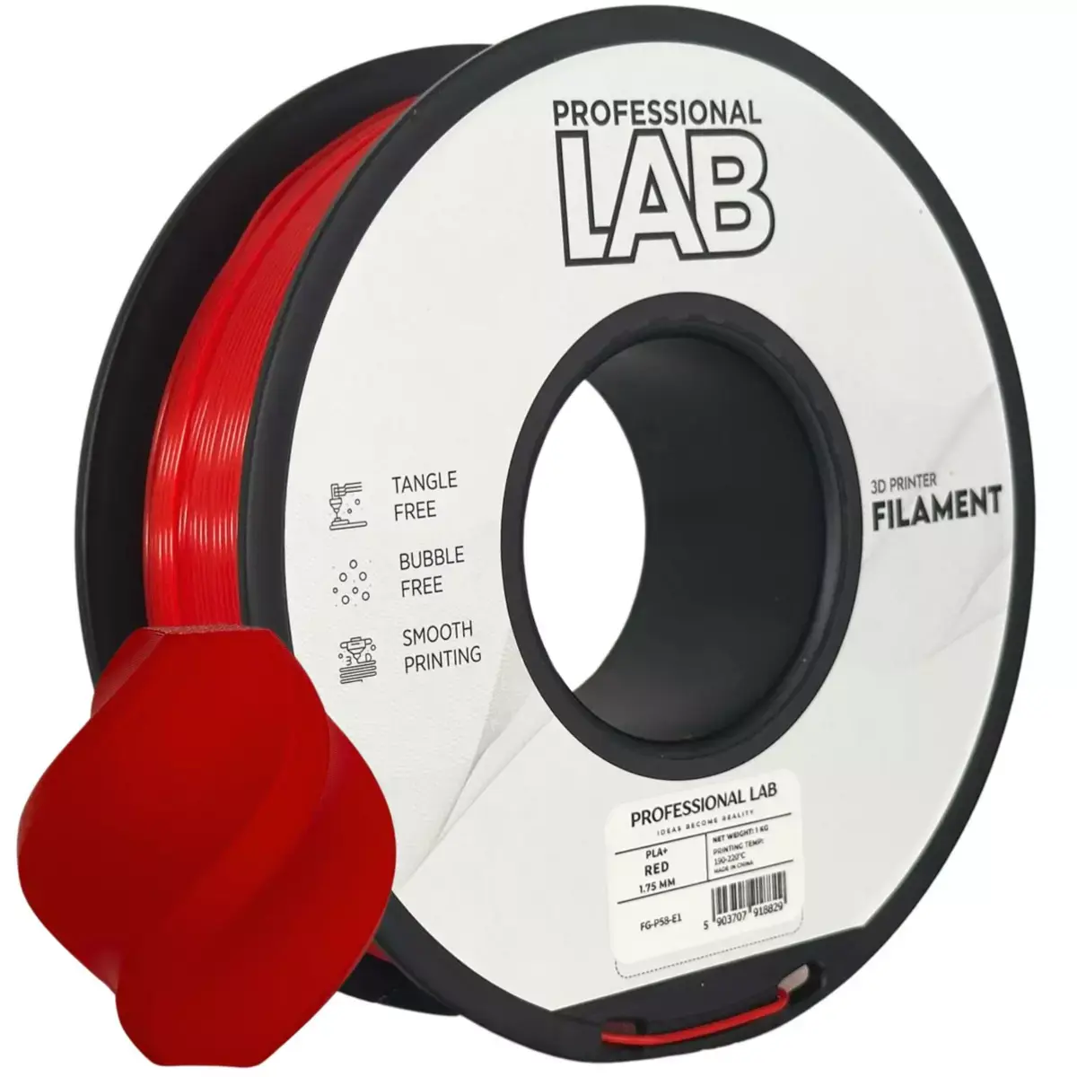 PLA+ filament Professional Lab - 1 kg červená