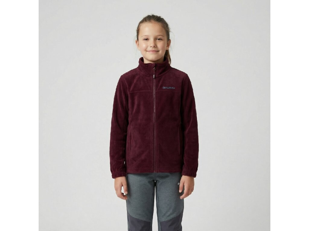 Husky Detská fleecová mikina Aflee K bordo Veľkosť: 128