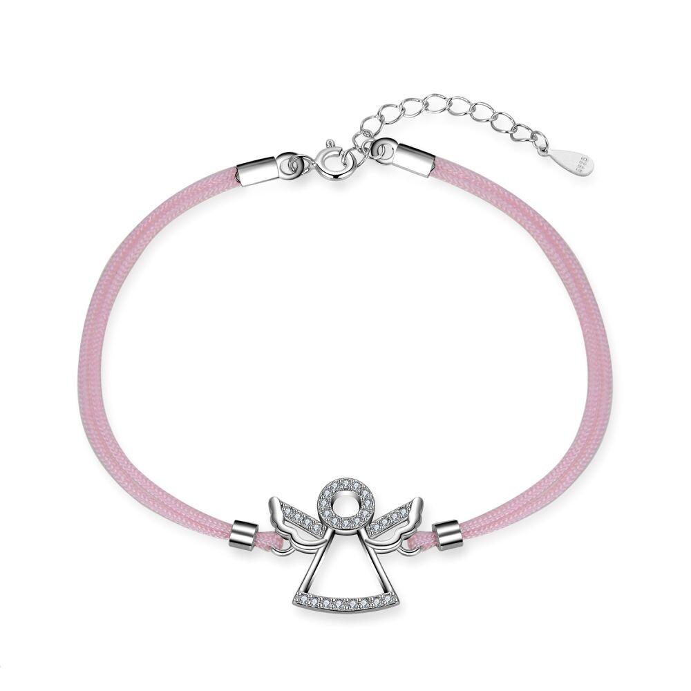 MOISS Nežný ružový textilný náramok Anjelik B0000797