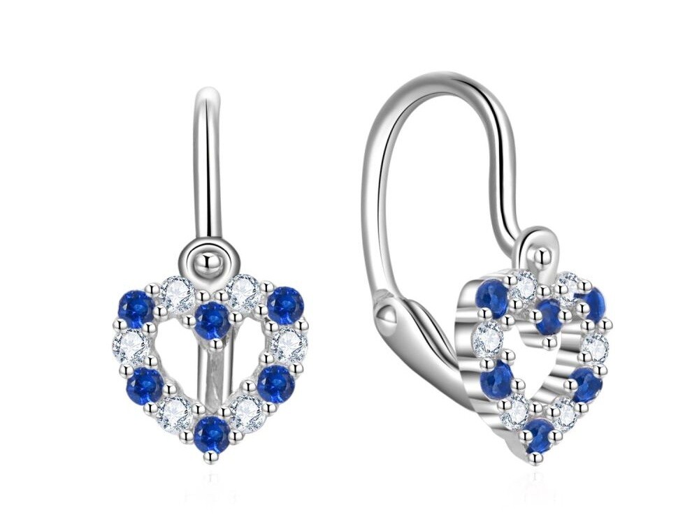 MOISS Strieborné detské náušnice Srdiečko so zirkónmi E0000648