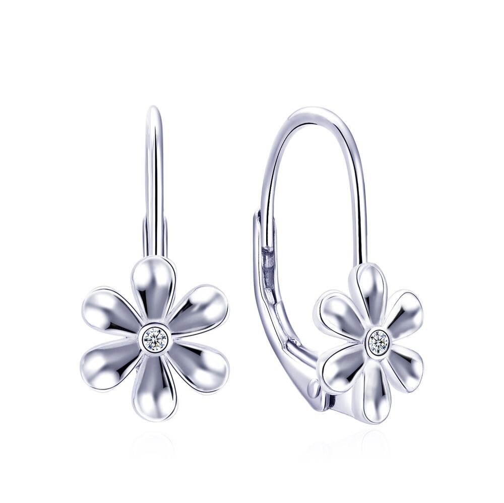 MOISS Visiace strieborné náušnice Kvetina E0000333