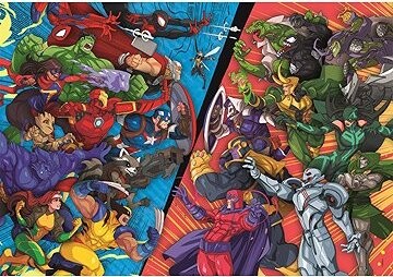 CLEMENTONI Puzzle Marvel: Hrdinovia vs. zloduchovia 104 dielikov