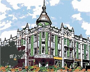 Diamondi – BUDOVA NA ROHU ULICE, 40 × 50 cm, bez rámu a bez napnutia plátna