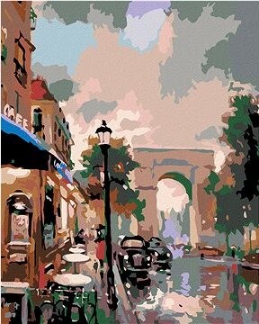 Diamondi – OBLÚK V MESTEČKU, 40 × 50 cm, bez rámu a bez napnutia plátna