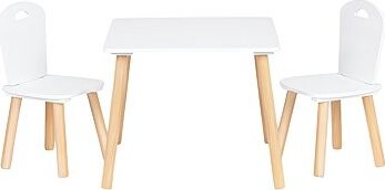 ECOTOYS WH161 Dětská sada nábytku, stůl a 2 židle, bílá