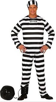 GUIRCA Kostým Vězeň - Trestanec - Zločinec - vel. XL (54-56)
