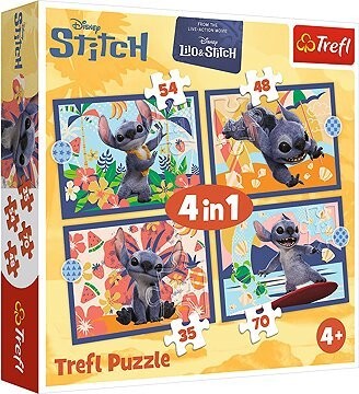 TREFL Puzzle Lilo & Stitch: Prázdniny na Havaji 4 v 1 (35, 48, 54, 70 dielikov)