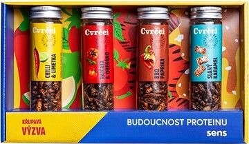 SENS Chrumkavé & praženie cvrčky – Darčeková súprava 4 chutí