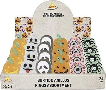 Guirca Sada svítích led prstýnků - mix Halloween 24 ks