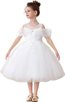 Princess Pohádkové šaty vel. 122 - Sněhobílé s výšivkou