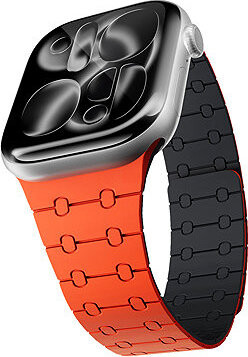 Epico Magnetic+ Silicone pre Apple Watch SE/Series 1-11/Ultra, (42/44/45/46/49 mm) – oranžový