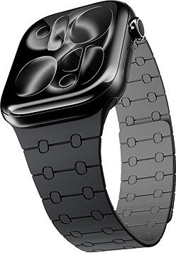 Epico Magnetic+ Silicone pre Apple Watch SE/Series 1-11/Ultra, (42/44/45/46/49 mm) – čierny