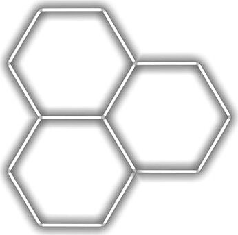 Escape6 Kompletné LED hexagónové svietidlo biele 6500 K, rozmery 3 elementy 168 × 166 cm
