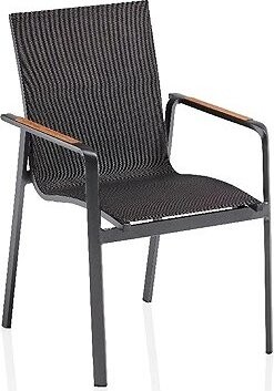 Kettler Diamond Hliníkové křeslo s teakovými područkami, antracit