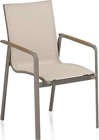 Kettler Diamond Hliníkové křeslo s teakovými područkami, taupe/béžové