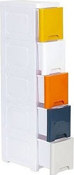 ModernHome PJJCBS0019-05B Pojízdný dětský regál na kolečkách, 5 zásuvek