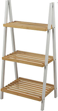 DOCHTMANN Regál policový 3 patra, tvar A, 40 × 30 × 81,5 cm, bílý, bambus