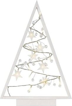 EMOS LED dekorácia – svietiaci stromček s ozdobami, 40 cm, 2× AA, vnútorný, teplá biela, časovač