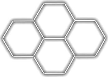 Escape6 Kompletné LED hexagónové svietidlo biele 4500 K, rozmery 4 elementy 241 × 168 cm